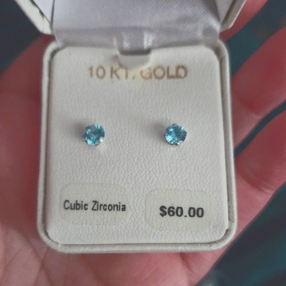Kohl's Aquamarine Cubic Zirconia Stud Earrings